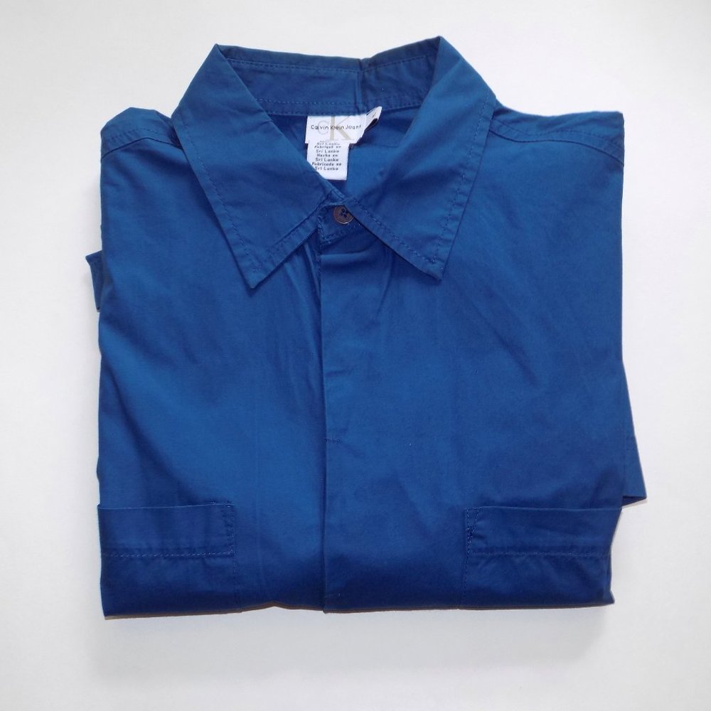 CALVIN KLEIN BLUE 100% COTTON SHIRT